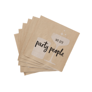 PARTY PEOPLE Set van 20 servetten beige