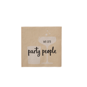 PARTY PEOPLE Set de 20 serviettes beige