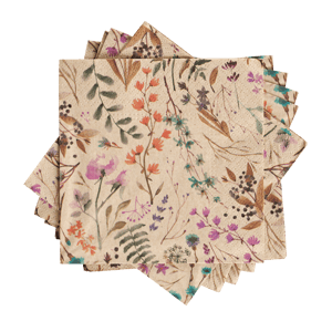 ECO DRIED FLOWER Paquete de 20 servilletas multicolor An. 33 x L 33 cm