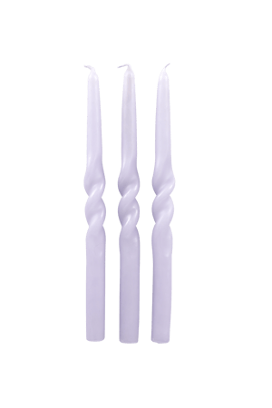 SPIRAL Conjunto de 3 velas roxo H 30 cm - Ø 2,2 cm