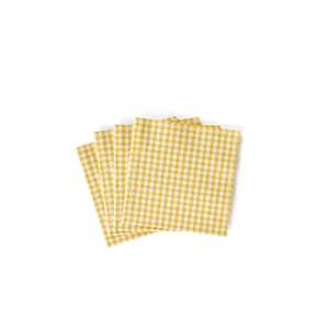 VICHY Set van 20 servetten geel B 25 x L 25 cm