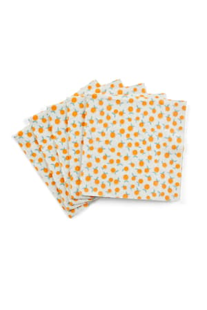 SINA Set van 20 servetten oranje B 25 x L 25 cm