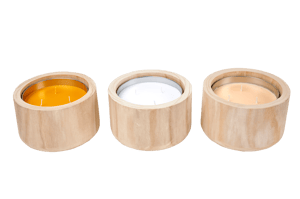 CITRONELLA WOOD Bougie de jardin blanc