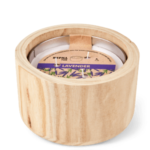 WOOD Recharge bougie de jardin mauve