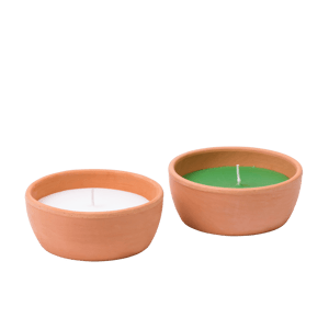 CITRONELLA  Plat en terre cuite blanc