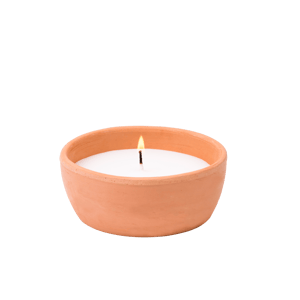 CITRONELLA  Plat en terre cuite blanc