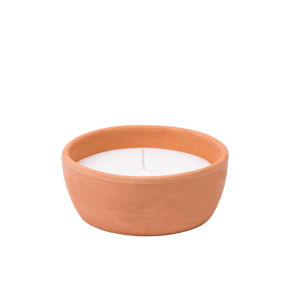 CITRONELLA  Plat en terre cuite blanc