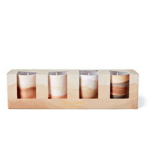 MIRA Set de 4 bougies parfumées brun, crème, beige