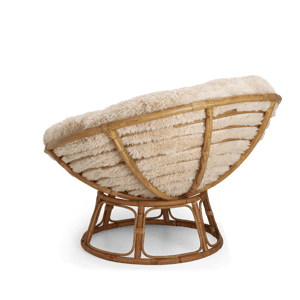 PAPASAN Housse pour coussin fourrure blanc cassé