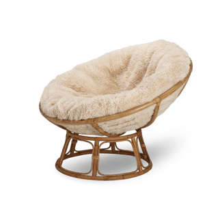 PAPASAN Housse pour coussin fourrure blanc cassé