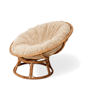 PAPASAN Housse pour coussin teddy blanc cassé