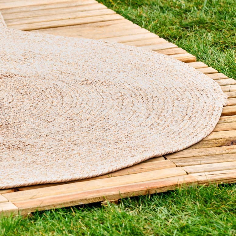 BRAID Outdoor alfombra natural Ø 120 cm