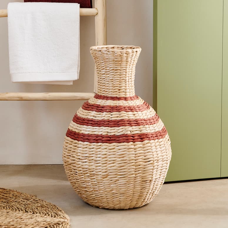 NEPAL Vaso marrone, naturale, rosso scuro H 51 cm - Ø 37 cm