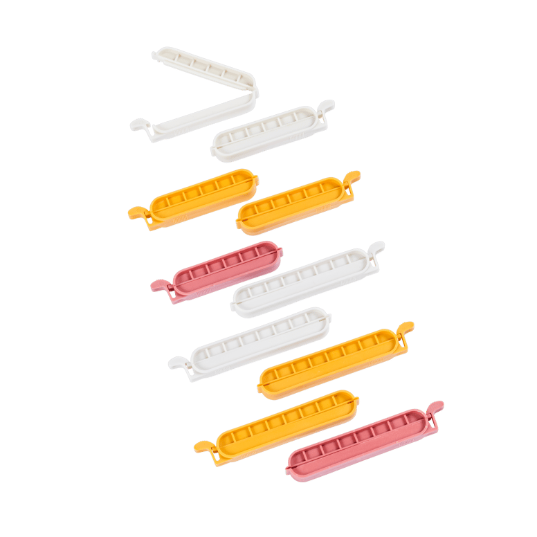 KLIPPER Verschlussclips Set von 10 Mix von Farben Grau, Dunkelgelb, Terrakotta 