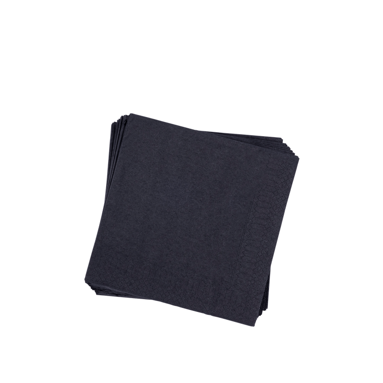 UNI Juego de 20 servilletas negro An. 33 x L 33 cm