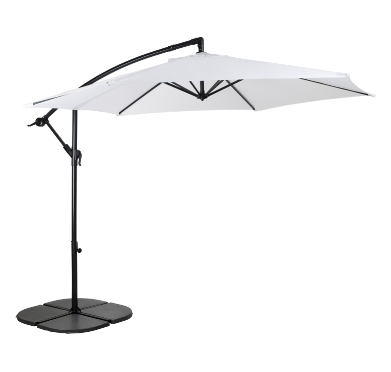 HAWAI Hangparasol zonder parasolvoet wit H 243 cm - Ø 300 cm