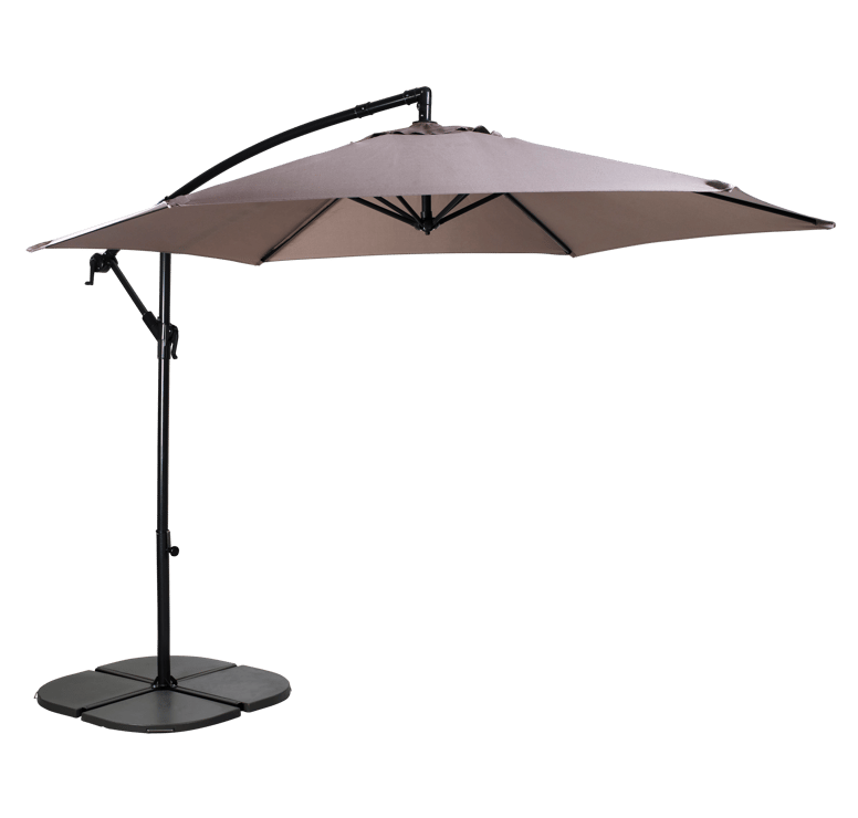 HAWAI Parasol déporté sans pied de parasol taupe H 243 cm - Ø 300 cm
