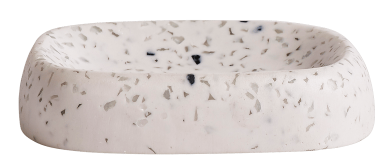 TERRAZZO Portasapone bianco H 3 x W 13 x D 10 cm