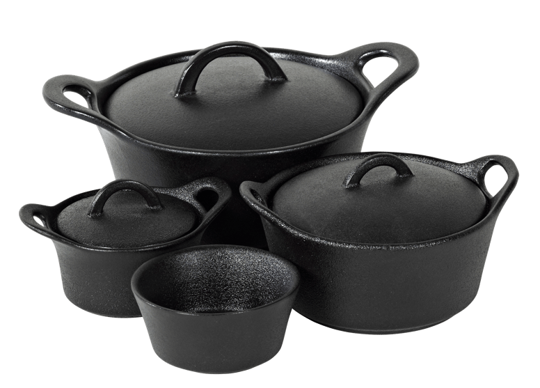 FERO Pot allant au four avec couvercle 40 CL noir H 6,6 cm - Ø 14 cm