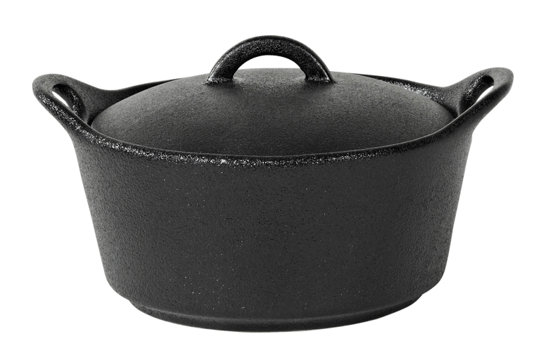 FERO Pot allant au four avec couvercle 40 CL noir H 6,6 cm - Ø 14 cm