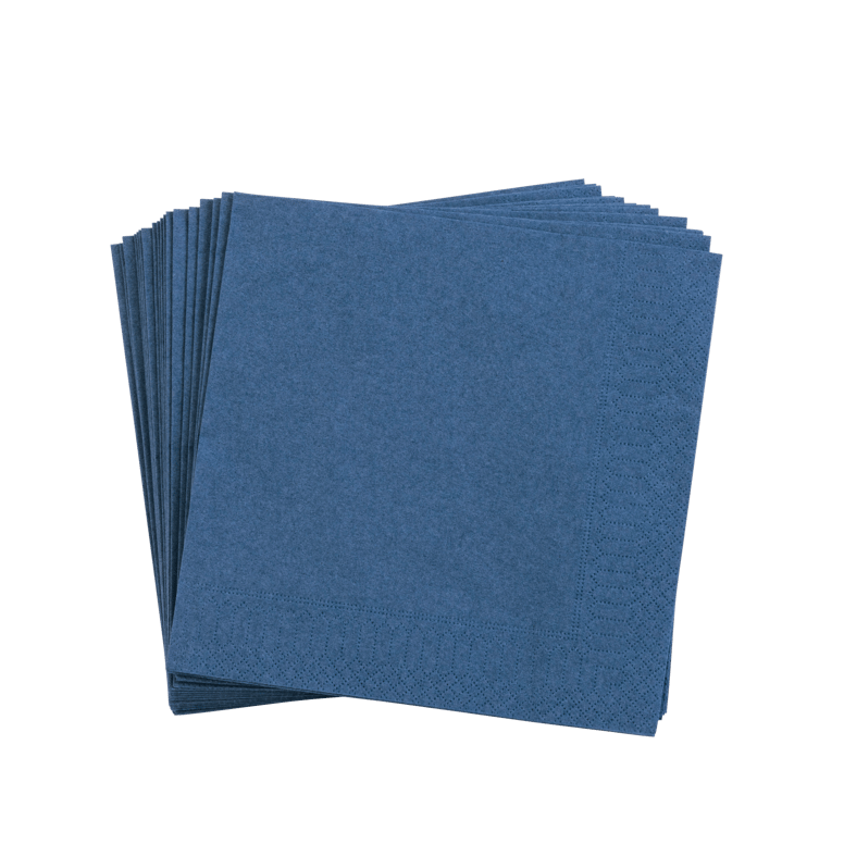 UNI Paquete de 20 servilletas azul oscuro An. 33 x L 33 cm