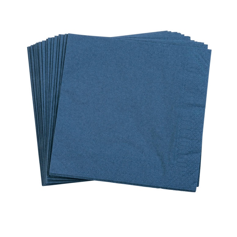 UNI Set van 20 servetten donkerblauw B 40 x L 40 cm