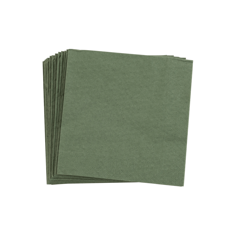 UNI Set di 20 tovaglioli verde W 33 x L 33 cm
