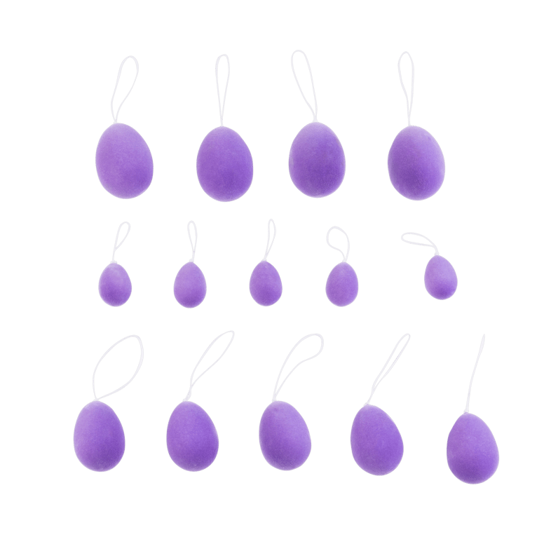 FUNK Huevos decorativos juego de 14 morado 