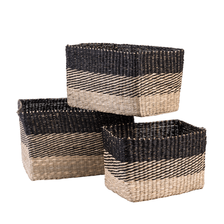 BOBO Cesta negro, natural A 20 x An. 30 x P 20 cm