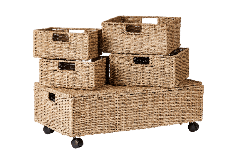 SEAGRASS Panier de rangement naturel H 15 x Larg. 32 x P 32 cm