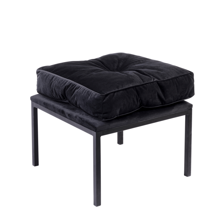 BUTON Pouf noir H 37 x Larg. 45 x P 45 cm