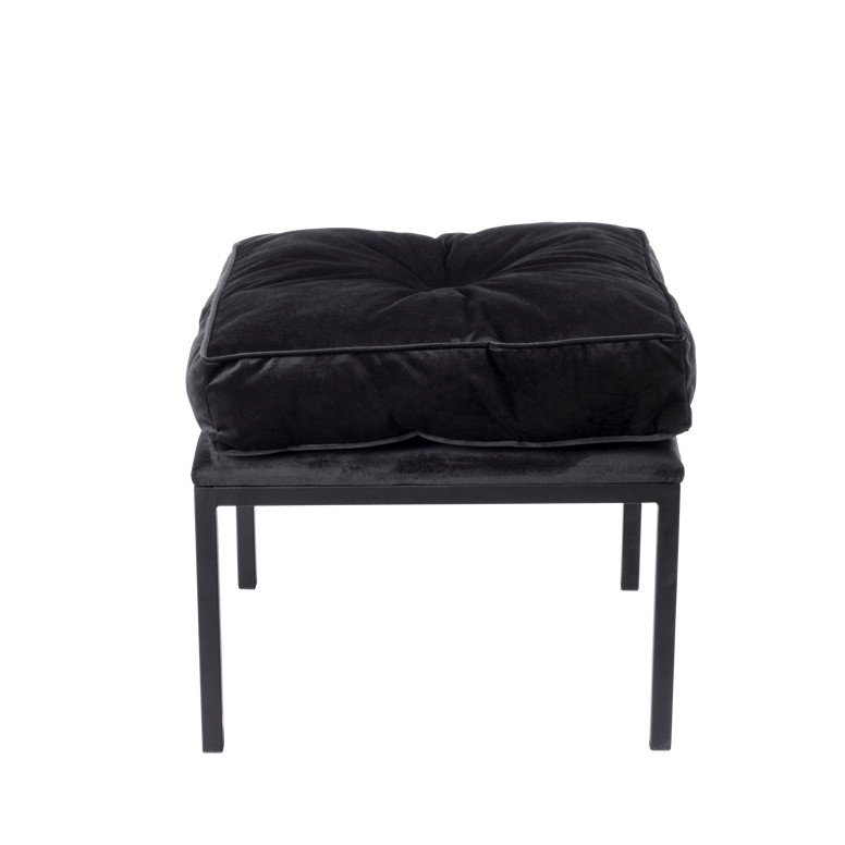 BUTON Pouf noir H 37 x Larg. 45 x P 45 cm