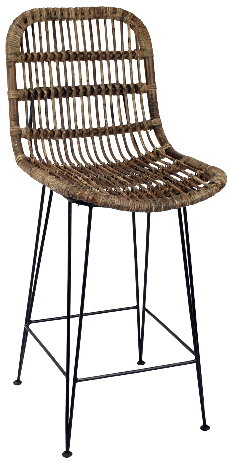 SUMATRA Tabouret de bar noir, naturel H 106 x Larg. 44 x P 58 cm