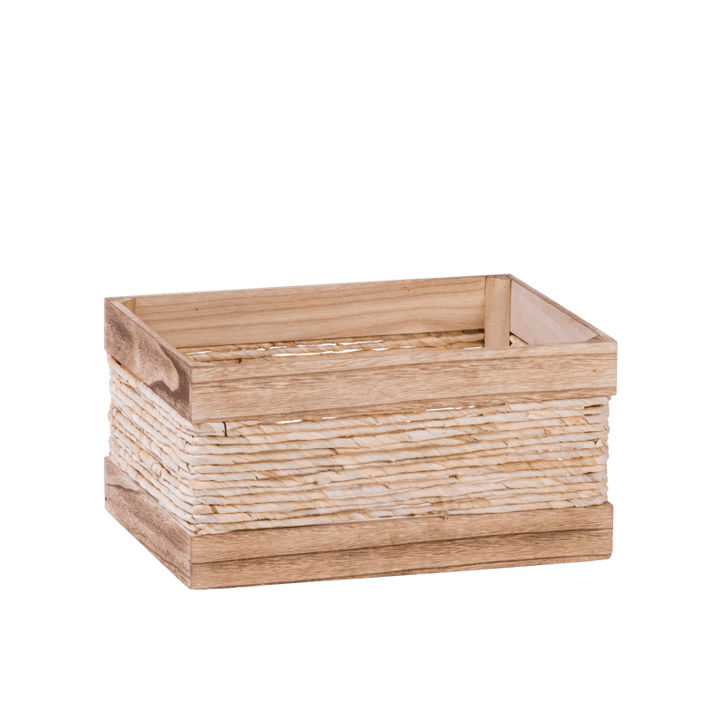 COMBI STRAW Caisse 2 couleurs gris foncé, naturel H 20 x Larg. 39 x P 29 cm