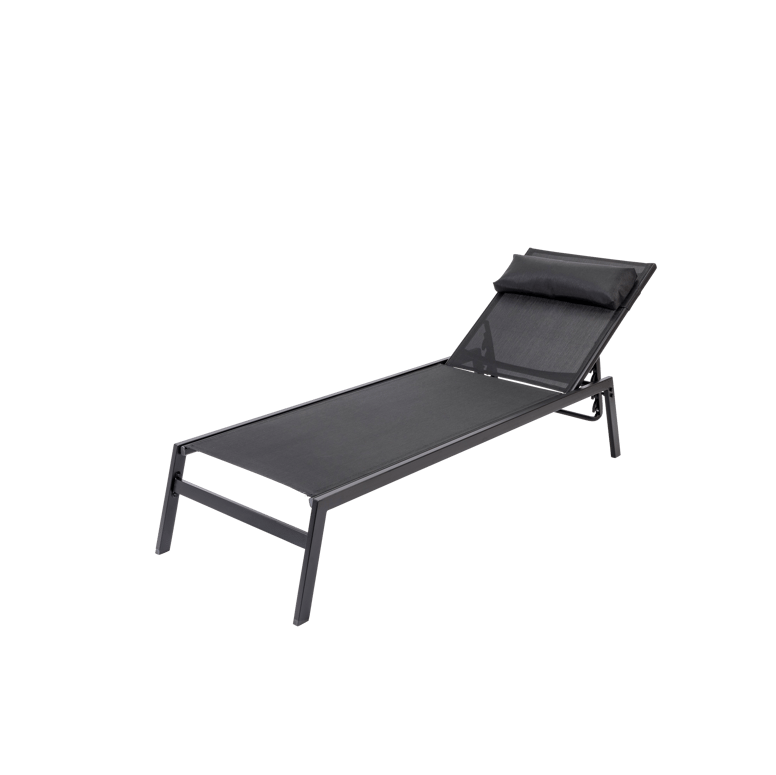 HUGO Chaise longue noir H 32,6 x Larg. 61 x Long. 199 cm