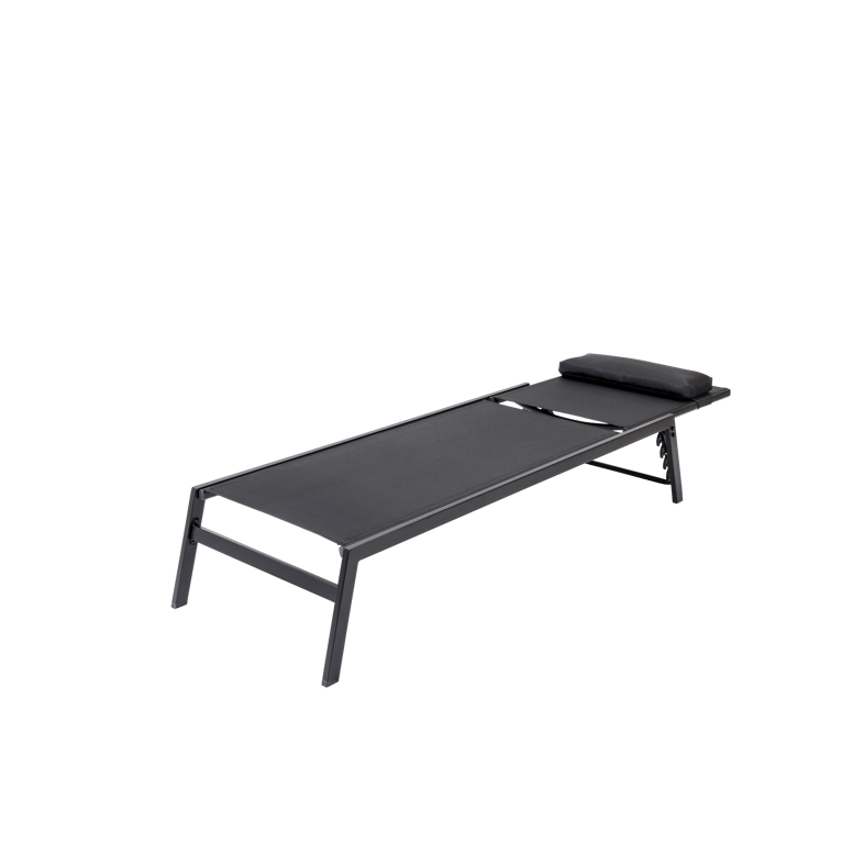 HUGO Chaise longue noir H 32,6 x Larg. 61 x Long. 199 cm