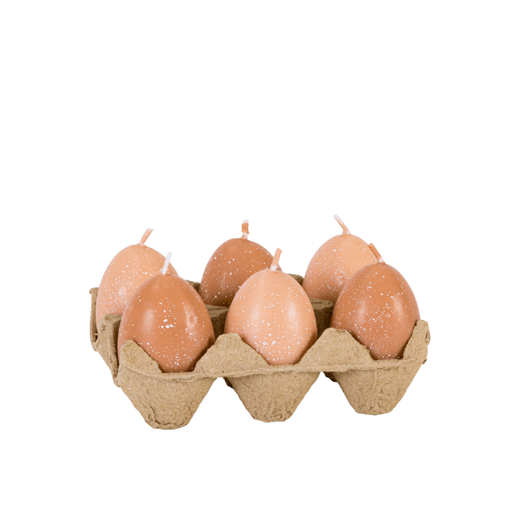 EGG Eierkerzen Set von 6 Naturell H 6 cm - Ø 4,2 cm