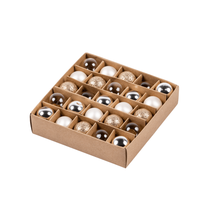 PEARL Boule de Noël set de 25 blanc cassé Ø 2 cm