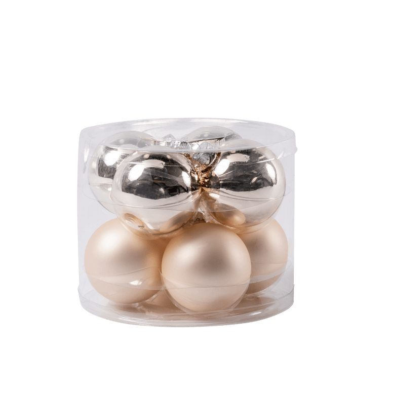 PEARL Kerstbal set van 8 gebroken wit Ø 7 cm