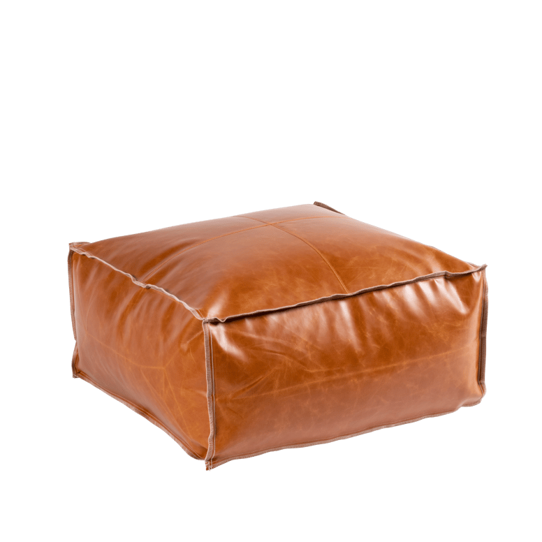 COGNAC Pouf brun H 30 x Larg. 60 x Long. 60 cm