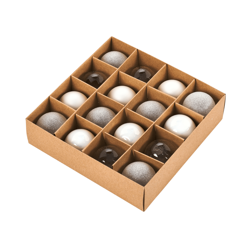 WHITE Boule de Noël set de 16 blanc Ø 4 cm