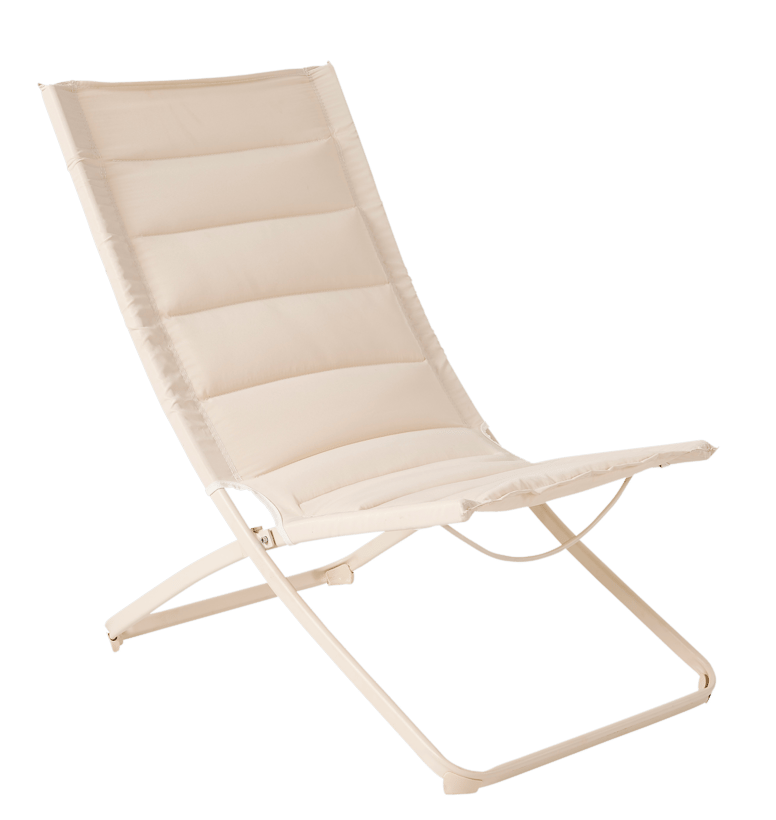 LIZA Chaise pliante beige H 87 x Larg. 57 x P 85 cm