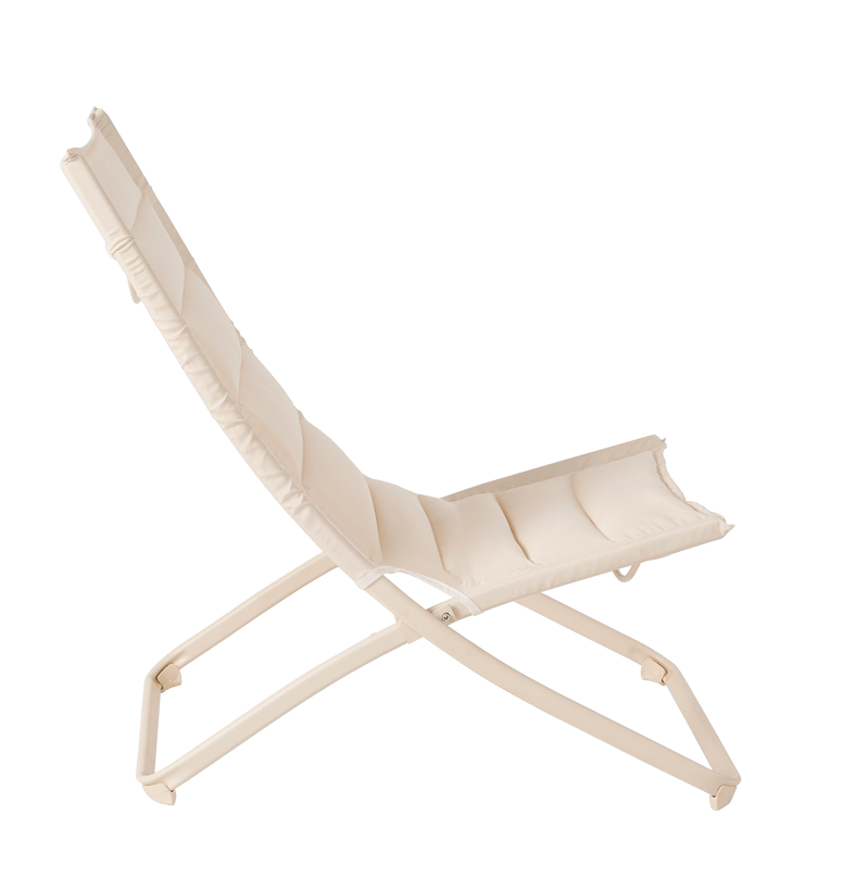 LIZA Chaise pliante beige H 87 x Larg. 57 x P 85 cm