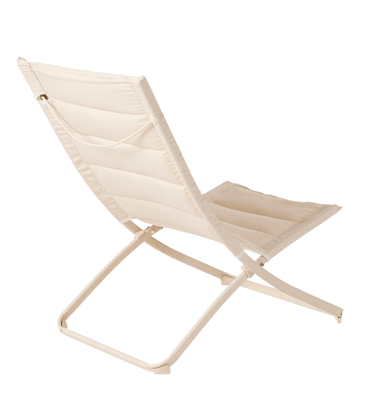 LIZA Chaise pliante beige H 87 x Larg. 57 x P 85 cm