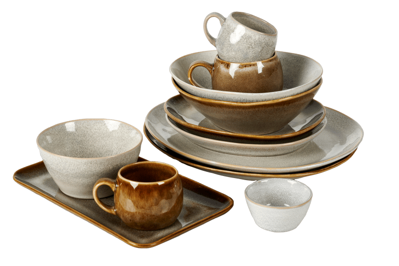 COZY Mug 27,5 CL marrone - set da 4  H 6,8 cm - Ø 8 cm