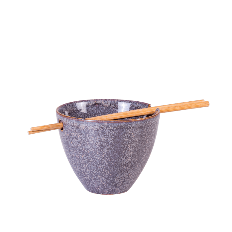 CASSIS Bowl met chopsticks paars H 10 cm - Ø 13 cm