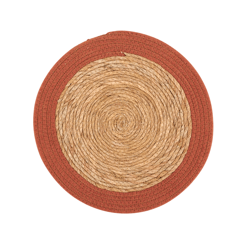 TIBET Tovaglietta naturale, terracotta Ø 38 cm