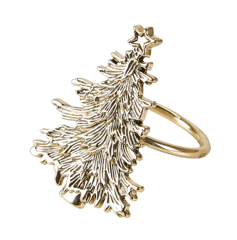 X-MAS TREE Argola para guardanapo dourado H 6 cm - Ø 4 cm