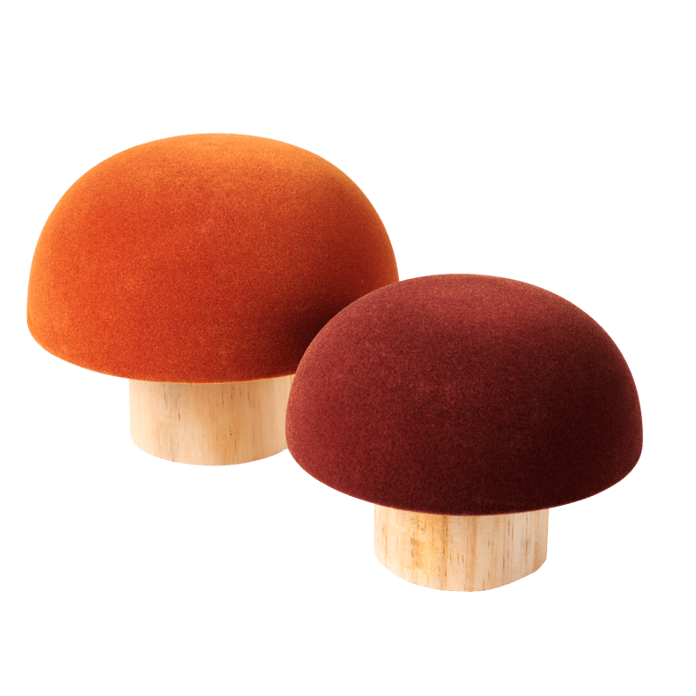 VELVET Champignon naturel, bordeaux, multicolore H 10,5 cm - Ø 13,5 cm