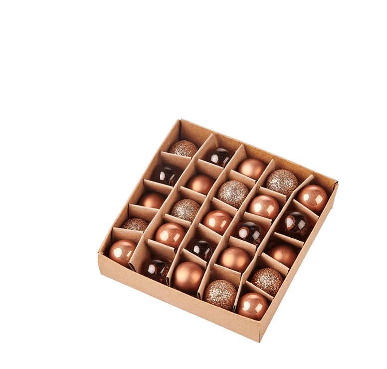 COPPER Bolas de natal conjunto de 25 bronze Ø 2 cm